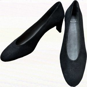Stuart Weitzman Black Textured Heels